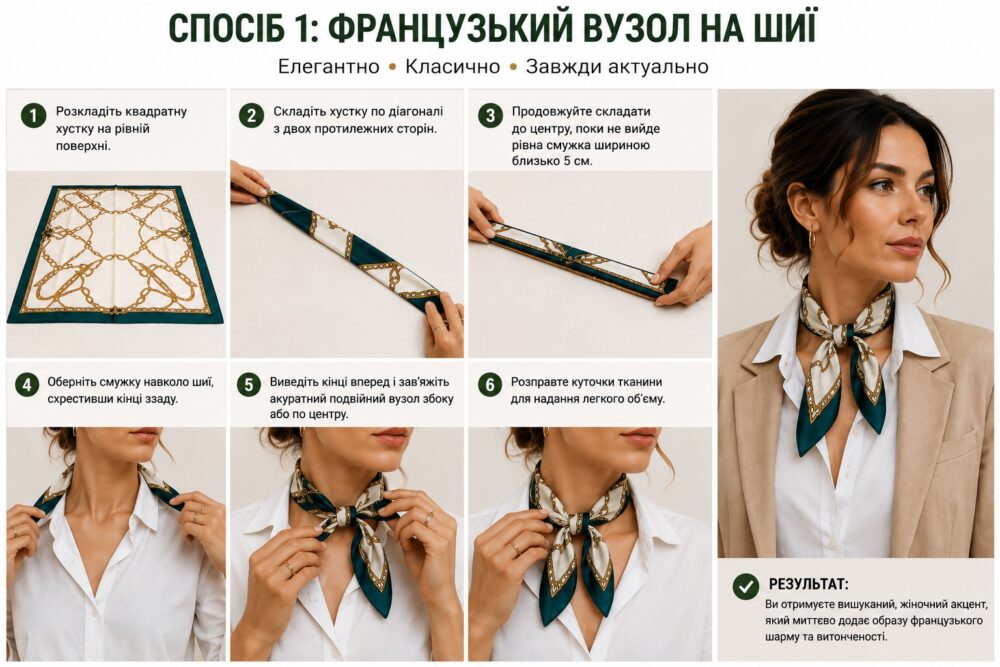 Французький вузол на шиї