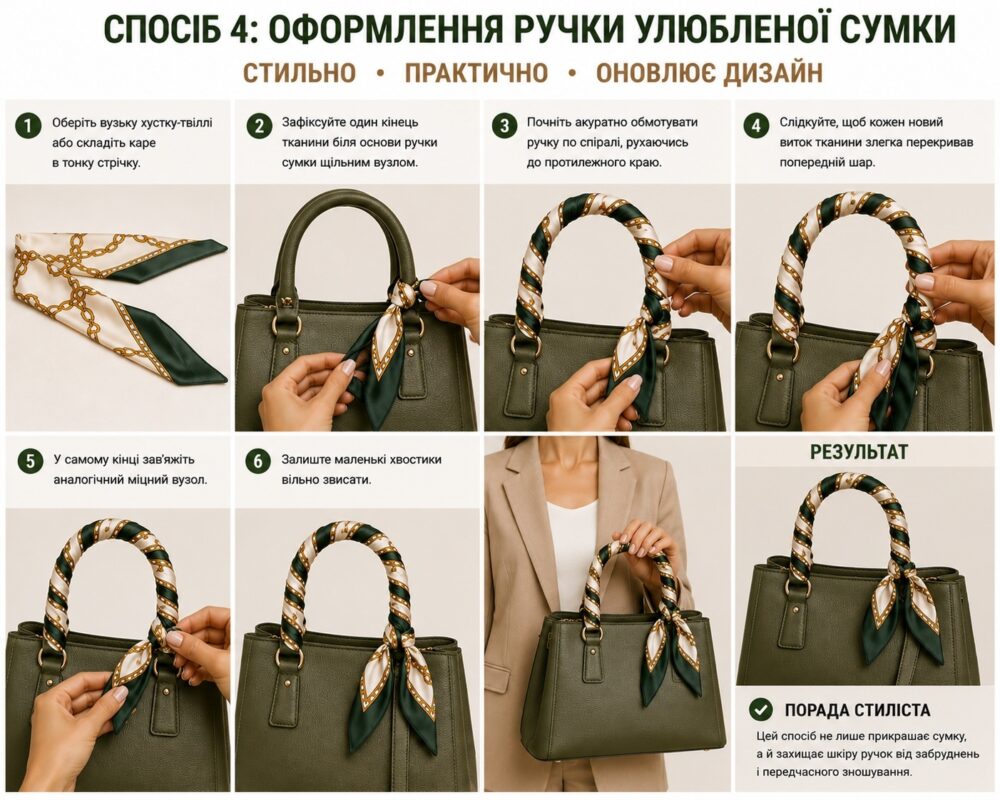 Оформлення ручки улюбленої сумки